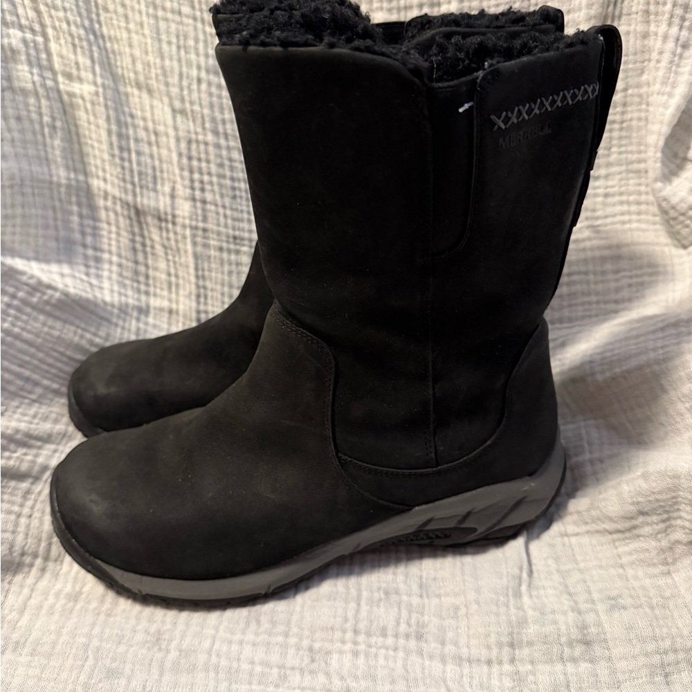 Merrell Women's Encore 4 Tall Zip Polar Waterproof boots in black